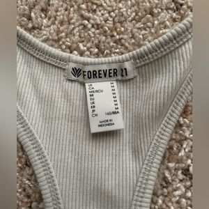 Grey Forever 21 Cropped Rib Tank
